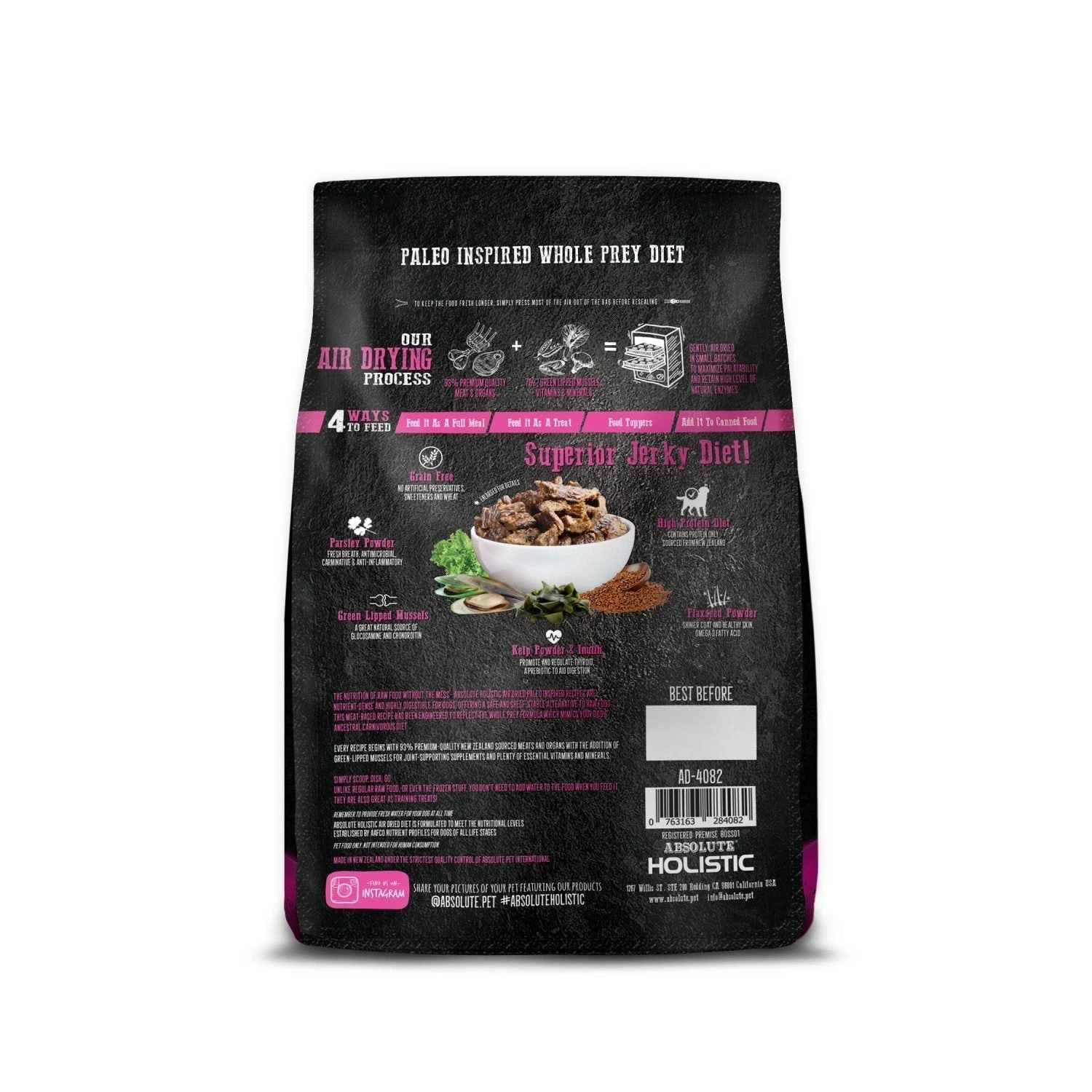 Habitat Pets Supplies -Habitat Pets Supplies Absolute Holistic Air Dried Dog Food Beef and Hoki 1kg 5 1