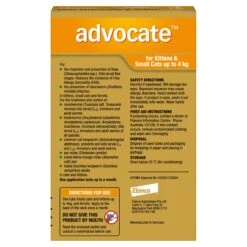 Advocate Flea Heartworm And Worm Treatment For Cats 0-4kg Orange 6 Pack -Habitat Pets Supplies Advocate Flea Heartworm and Worm Treatment for Cats 0 4kg Orange 6 Pack 3