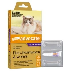 Advocate Flea Heartworm And Worm Treatment For Cats 4kg Purple 1 Pack