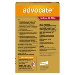 Advocate Flea Heartworm And Worm Treatment For Dogs 10-25kg Red 6 Pack -Habitat Pets Supplies Advocate Flea Heartworm and Worm Treatment for Dogs 10 25kg Red 6 Pack 3