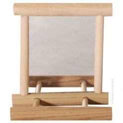 Avi One Wooden Framed Mirror With Perch