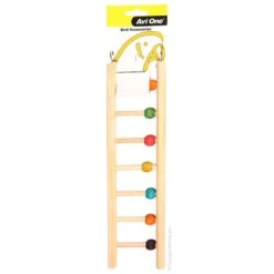 Avi One Wooden Ladder Bird Toy 7 Rung With Beads