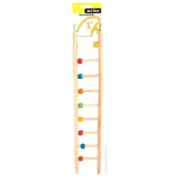 Avi One Wooden Ladder Bird Toy 9 Rung With Beads