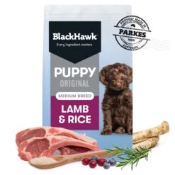 Black Hawk Lamb And Rice Medium Breed Puppy Dry Dog Food 20kg -Habitat Pets Supplies Black Hawk Lamb and Rice Medium Breed Puppy Dry Dog Food 20kg 3