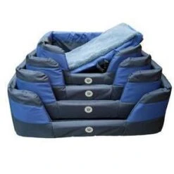 Bono Fido Stay Dry Basket Dog Bed Blue Small