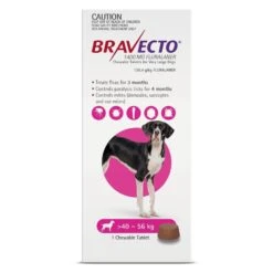 Bravecto Flea And Tick Chew For Extra Large Dogs 40kg-56kg Purple