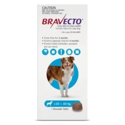 Bravecto Flea And Tick Chew For Large Dogs 20kg-40kg Blue