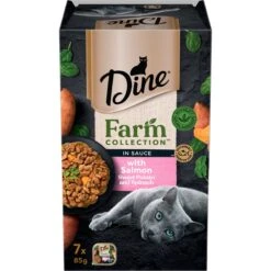 Dine Farm Collection Salmon Sweet Potato And Spinach Adult Cat Wet Food 85g X 7