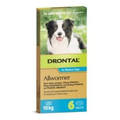 Drontal Allwormer Tablets For Medium Dogs 3kg-10kg 6 Pack