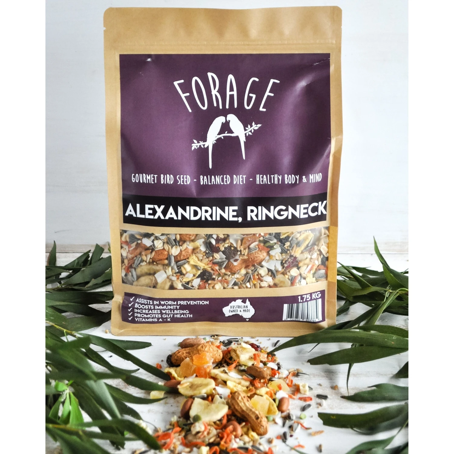 Forage Alexandrine Ringneck Gourmet Bird Seed 1.75kg 1 Forage Alexandrine Ringneck Gourmet Bird Seed 1.75kg