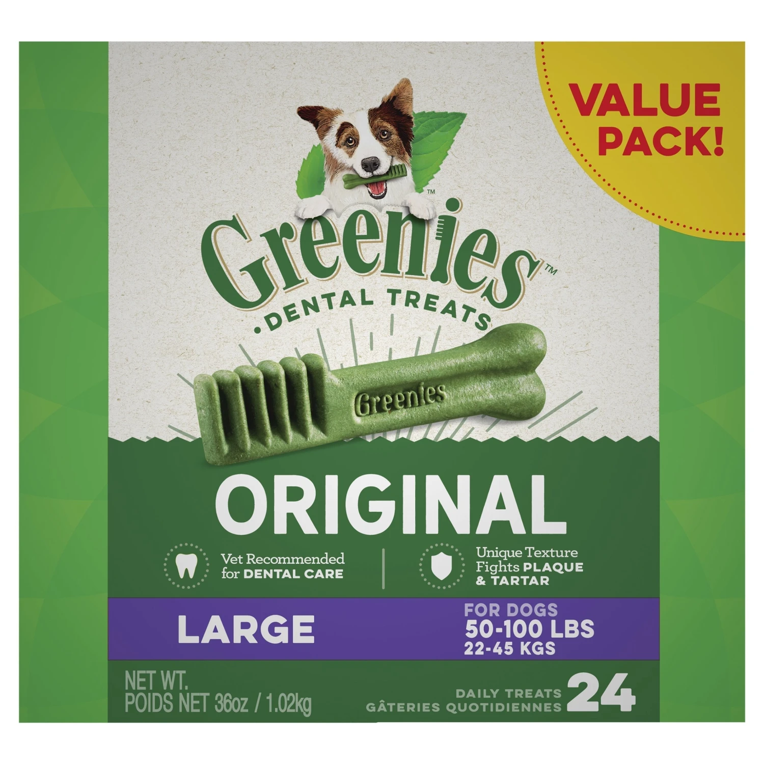 Greenies Dog Original Dental Treats For Large Dogs Value Pack 1kg 2 Greenies Dog Original Dental Treats For Large Dogs Value Pack 1kg - Image 2