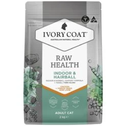 Ivory Coat Raw Health Adult Cat Indoor Dry Food With Freeze Dried Chicken Pieces 2kg