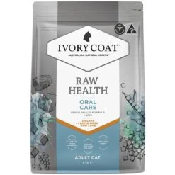 Ivory Coat Raw Health Adult Cat Oral Care Dry Food With Freeze Dried Chicken Pieces 4kg