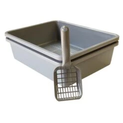 K9 Homes Rectangular Sieve Cat Litter Tray With Scoop