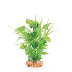 Kazoo Aquarium Artificial Plant Green With Thin Leaves And Spots Medium