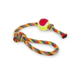 Kazoo Braided Rope Sling Tennis Ball Large Dog Toy (+_+)