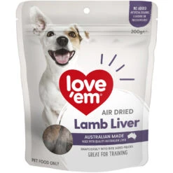 Love Em Air Dried Lamb Liver Dog Treats 200g X 4