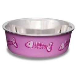 Loving Pets Bella Cat Bowl Pink Fish Extra Small (+_+)