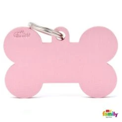 My Family Basic Bone Extra Large Pink Dog Tag With Free Engraving