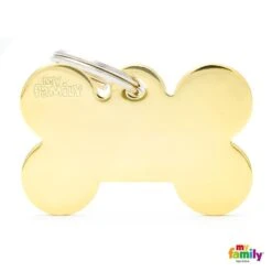 My Family Basic Bone Large Brass Dog Tag With Free Engraving