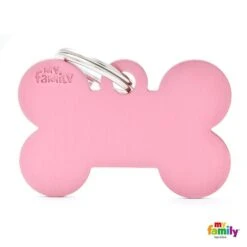 My Family Basic Bone Large Pink Dog Tag With Free Engraving