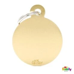 My Family Basic Circle Large Brass Dog Tag With Free Engraving