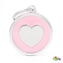 My Family Classic Heart Pink Dog Tag With Free Engraving