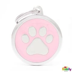 My Family Classic Paw Pink Dog Tag With Free Engraving