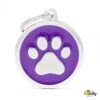 My Family Classic Paw Purple Dog Tag With Free Engraving