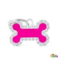 My Family Glam Small Bone Pink Dog Tag With Free Engraving