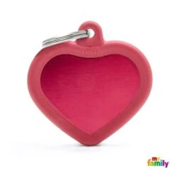 My Family Hushtag Heart Red Dog Tag With Free Engraving
