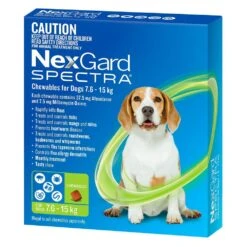 Nexgard Spectra Dog 7.6-15kg Green 3 Pack