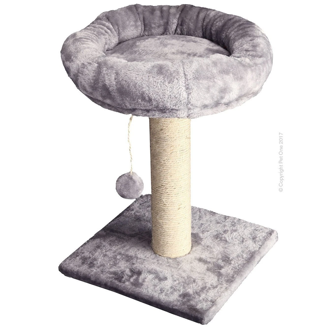 Pet One Scratching Post With Bed Grey* 1 Pet One Scratching Post With Bed Grey*