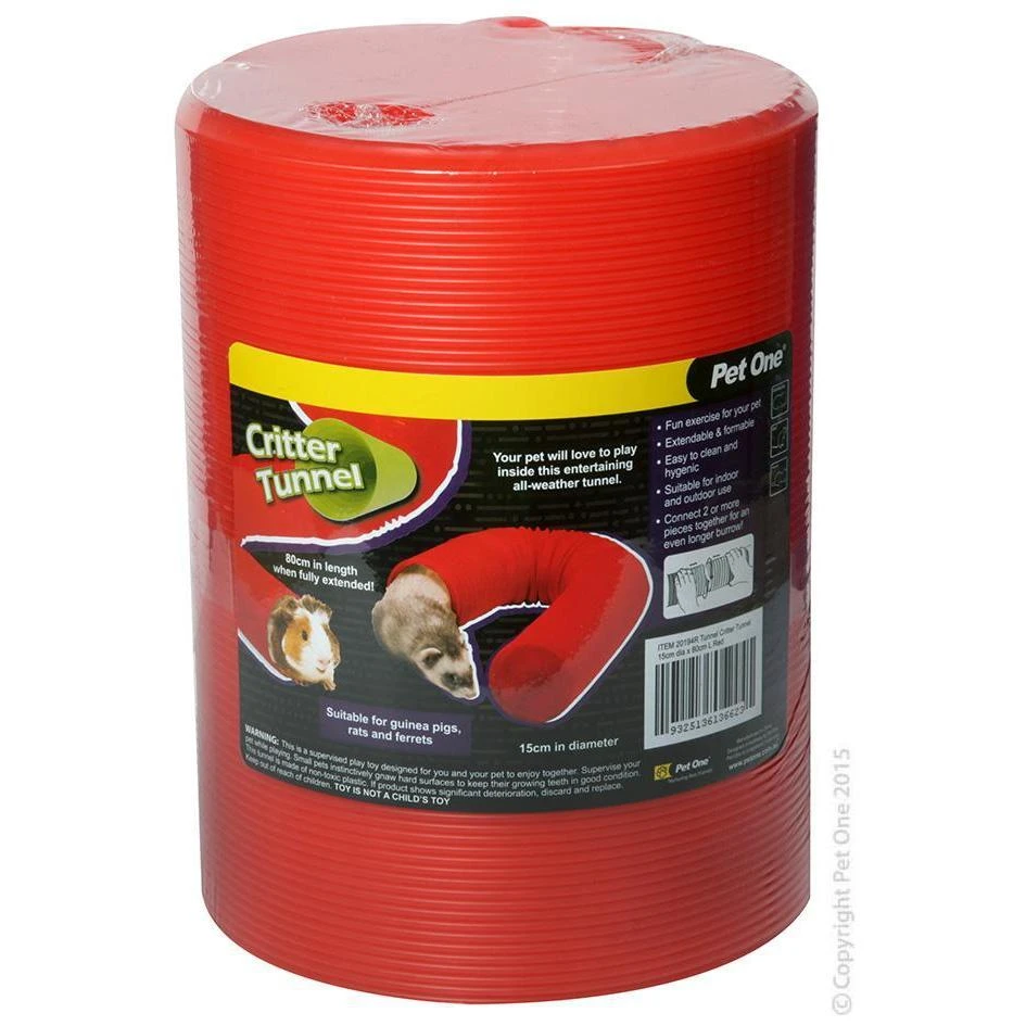 Pet One Small Animal Tunnel Critter Tunnel Red 1 Pet One Small Animal Tunnel Critter Tunnel Red