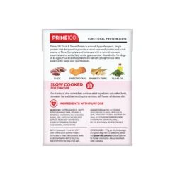 Prime 100 Slow Cooked Duck And Sweet Potato Dog Food 354g X12 -Habitat Pets Supplies Prime 100 Slow Cooked Duck and Sweet Potato Dog Food 354g x12 7