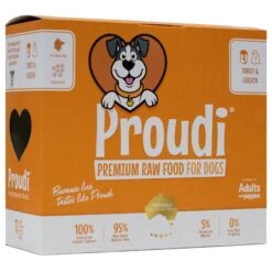 Proudi Turkey And Chicken Raw Dog Food Patties 2.4kg
