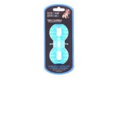Scream Xtreme Treat Dumbbell Dog Toy Blue Small