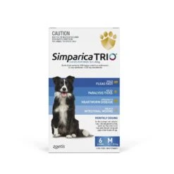 Simparica Trio Flea Tick And Worming Chews For Medium Dogs Blue 6 Pack