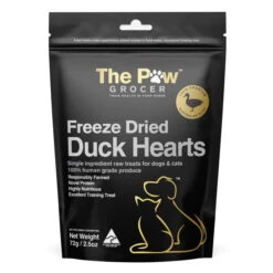 The Paw Grocer Black Label Freeze Dried Duck Heart Dog And Cat Treats 72g